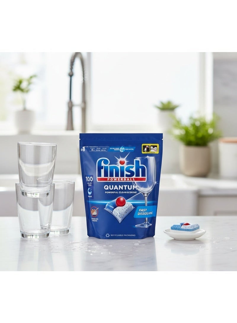Finish All in 1 Powerball Quantum Dishwashing 100 Caps1040g - Image 3